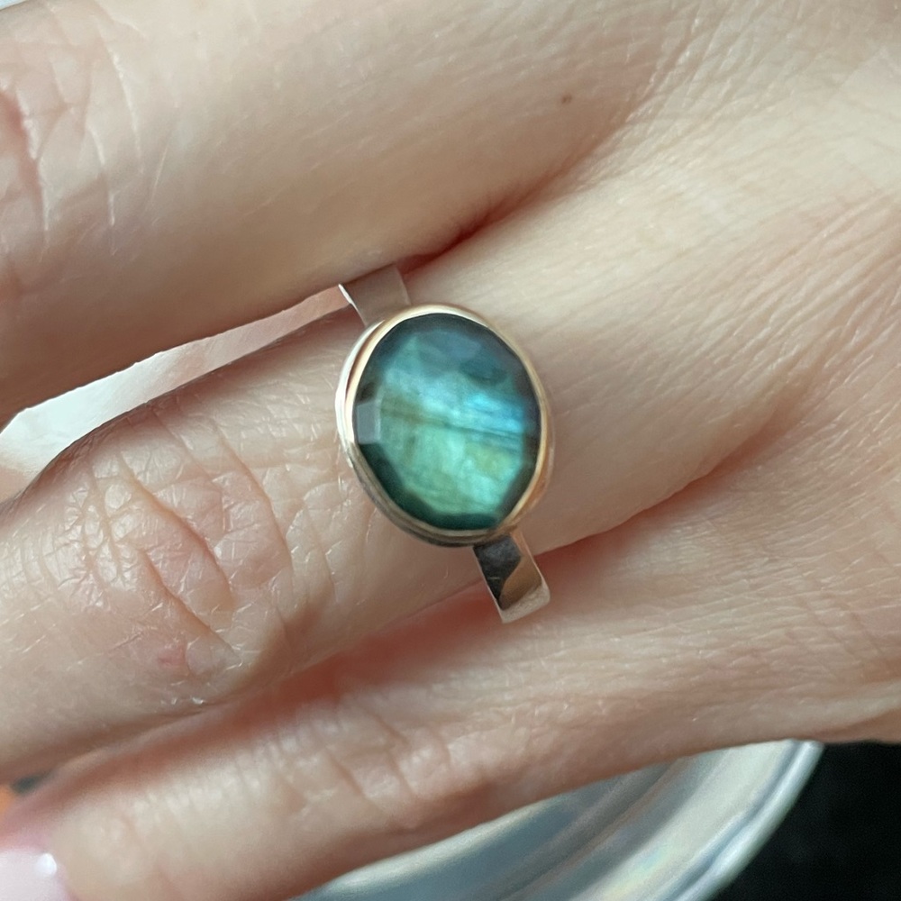 Jamie Joseph 14k yellow gold and sterling silver Labradorite ring